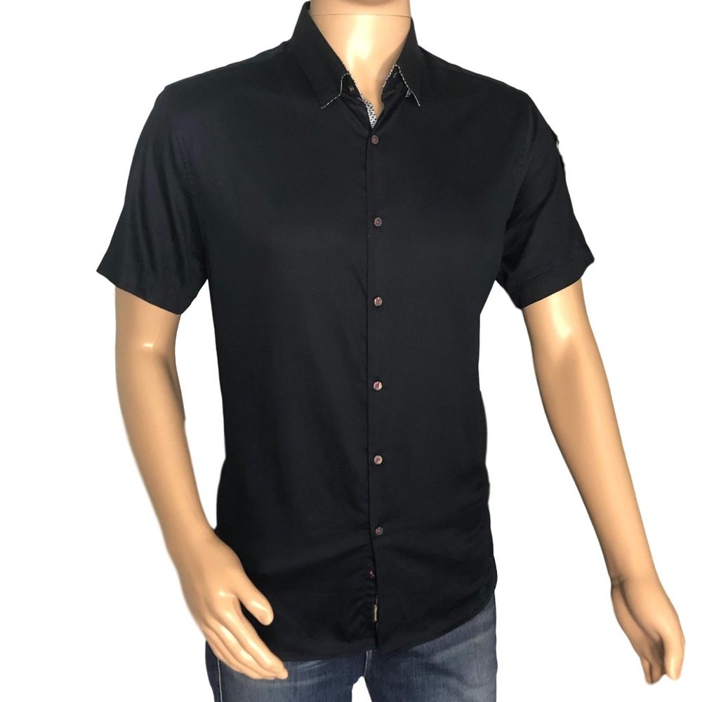 Sz Large SLIM FIT DENIM & FLOWER Button Down.